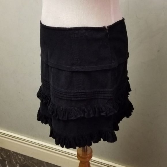 $275 Jill Stuart black corduroy mini skirt women's size 2 (261) - Picture 6 of 7